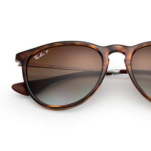Ray-Ban Erika Classic Sunglasses with Tortoise Frame/Polarized Brown Gradient
